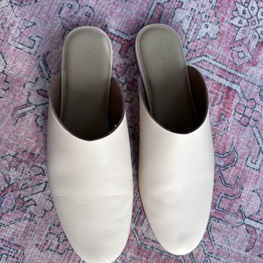 Nisolo Leather Lima Slip-on- Bone, W8.5